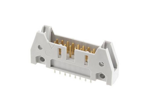 DIN 41651 Wannenstecker 16 polig mit Verriegelung gerade Rastermaß 2,54 mm