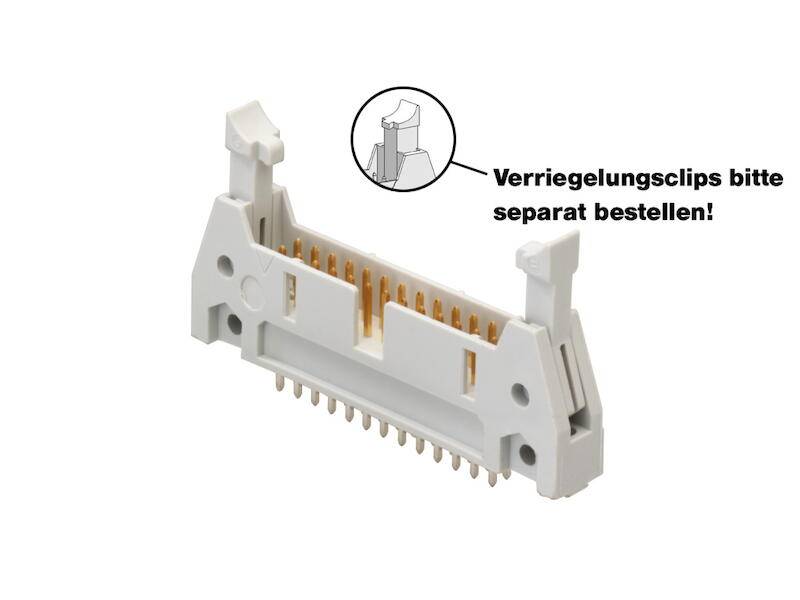 DIN 41651 Wannenstecker 16 polig mit Verriegelung gerade Rastermaß 2,54 mm-3