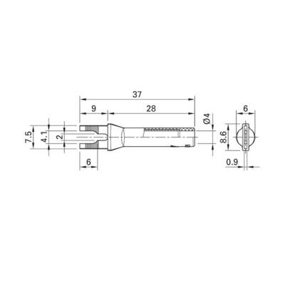 Stäubli B4-I/KS SW Messadapter Kabelschuh - Buchse 4 mm Schwarz-1