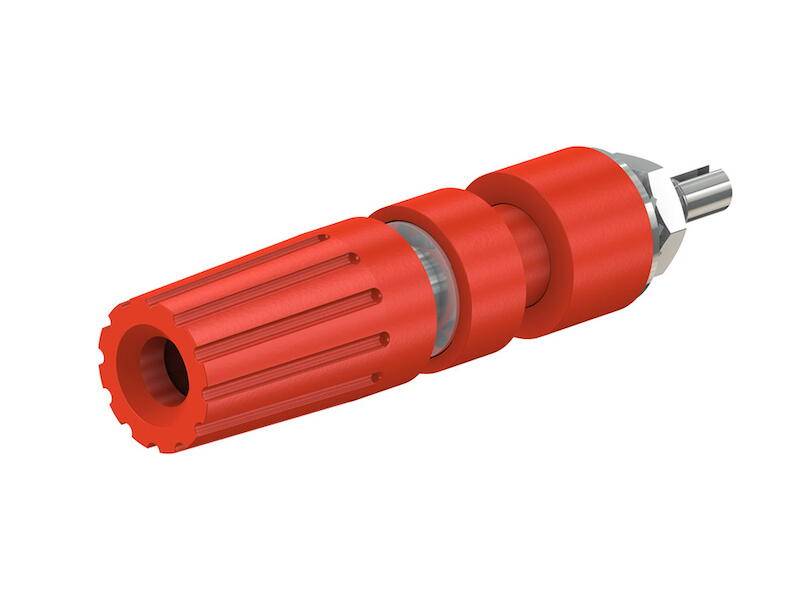 Stäubli PK4-T Polklemme 4 mm rot mit unverlierbarem Isolierkopf-0