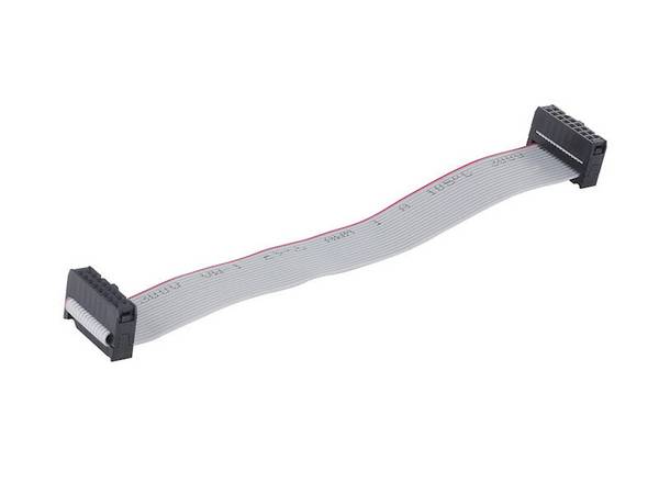 econ connect Flachbandkabel Rastermaß 1,27 mm konfektioniert mit IDC-Verbinder 20 polig schwarz 300 mm inklusive Zugentl