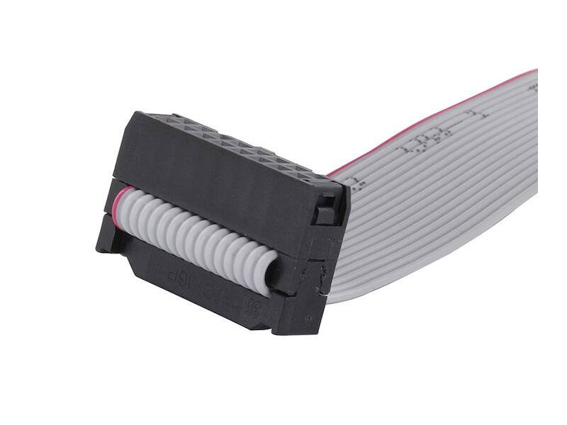 econ connect Flachbandkabel Rastermaß 1,27 mm konfektioniert mit IDC-Verbinder 20 polig schwarz 300 mm inklusive Zugentl-1