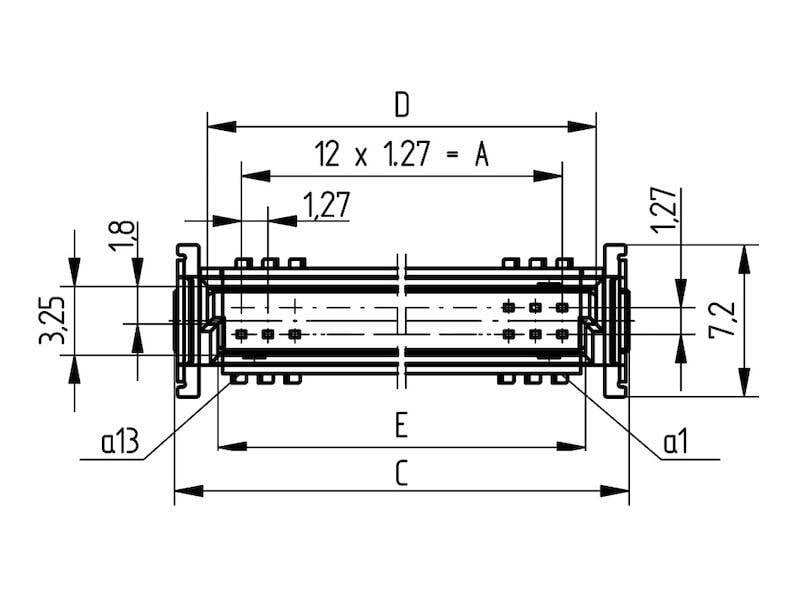 ERNI Electronics 254588 SMC-Messerleiste gerade 20 polig Bauform Q Höhe 1,75 mm-7