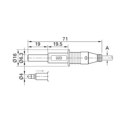 Stäubli X-GL-438 Lamellenstecker Stecker, gerade Stift-Ø: 4 mm Rot 1 St.-3