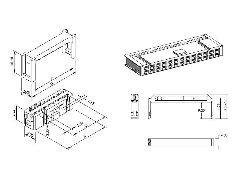 DIN 41651 Zugentlastung für PV10WS-1
