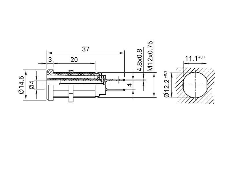 Stäubli XEB-1R Sicherheits-Laborbuchse Buchse, Einbau vertikal Stift-Ø: 4 mm Schwarz 1 St.-3