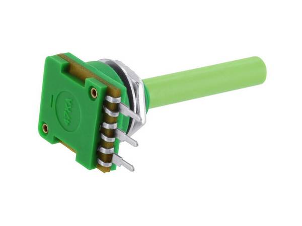 OMEG Leitplastik-Drehpotentiometer logarithmisch mono 6 mm Achse PC16ECO 470 kΩ