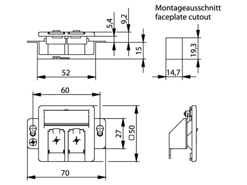 TELEGÄRTNER KARL GÄRTNER - Telegärtner - Kabelkanal-Anschlussdose - oberflächenbündig montierbar-2