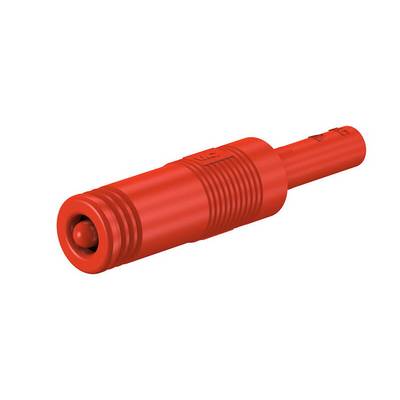 Stäubli A4/4-Z Adapter rot 4 mm Lamellenstecker isoliert auf 4 mm Buchse-0