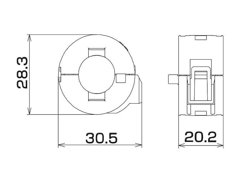 KGS KITAGAWA Klappferrit GTFC hellgrau Kabel-Ø max. 10,5 mm 55 Ω-1