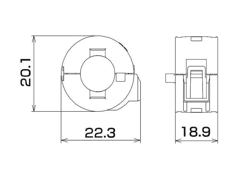 KGS KITAGAWA Klappferrit GTFC hellgrau Kabel-Ø max. 7,2 mm 45 Ω-1