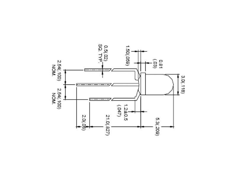 HuiYuan Opto-Electronic LED 3 mm klar rot / blau 1250 / 1600 mcd 628 / 465 nm 35 °-1