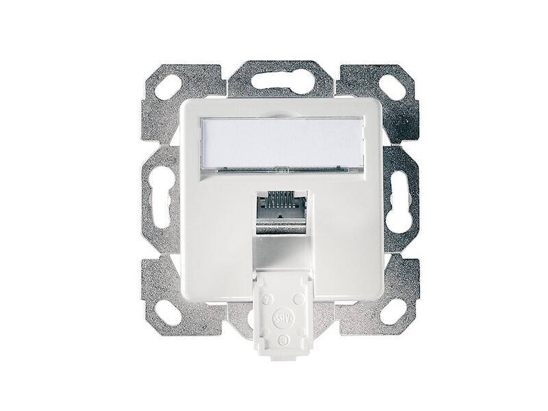 Telegärtner Modul Aufnahme Brüstungskanal AMJ-S DD 1-fach UP/50 T568A alpinweiß-0