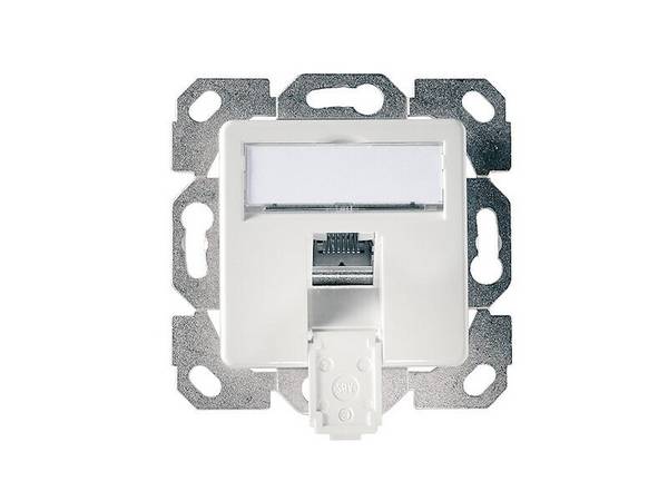 Telegärtner Modul Aufnahme Brüstungskanal AMJ-S DD 1-fach UP/50 T568A alpinweiß