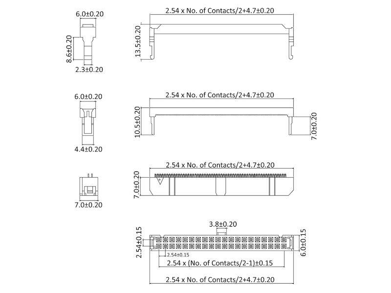 econ connect DIN 41651 Pfostenverbinder 34 polig Rastermaß 2,54 mm-1