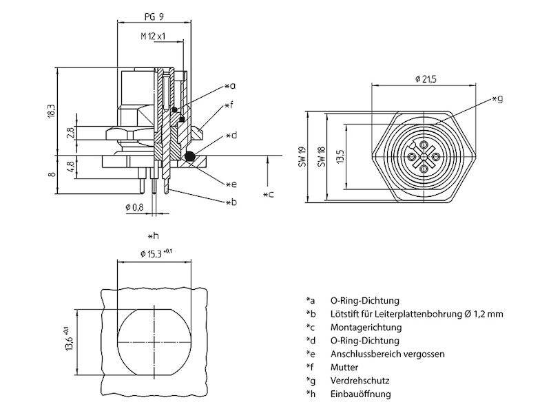 Lutronic 1221 04 T9CP M12-Einbaukupplung 4 polig print-2