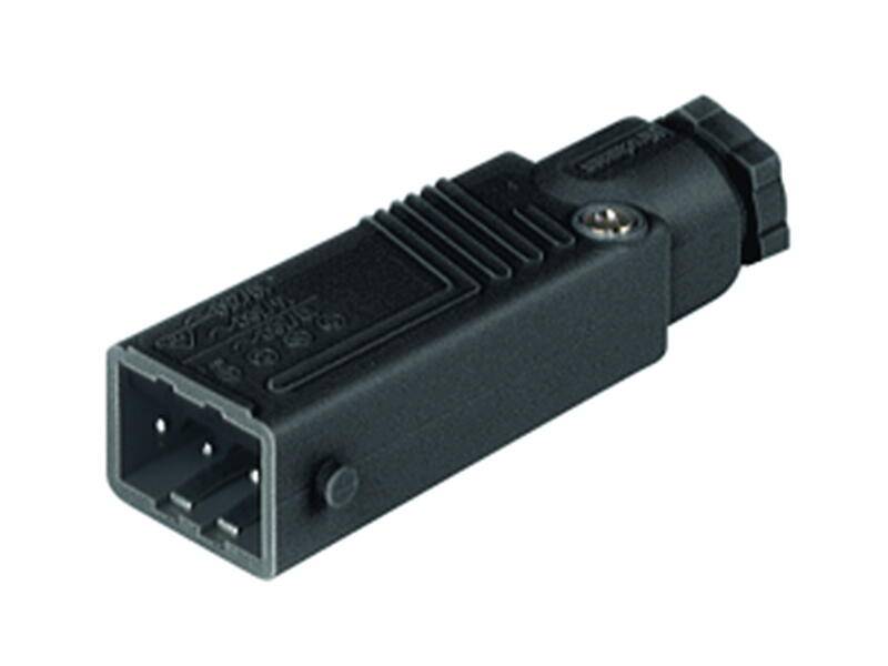 HIRSCHMANN STAS 3 N V0 Leitungsstecker 3 polig schwarz mit Zugentlastung-0