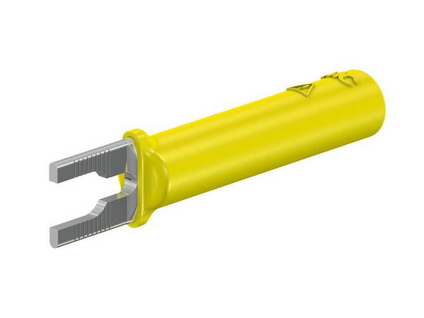 Stäubli B4-I/KS Kabelschuh-Adapter gelb mit 4 mm Buchse