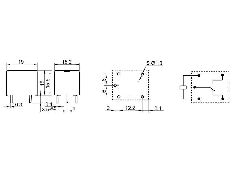 HONGFA Relais 1x Wechsler 10A 24 Vdc-2