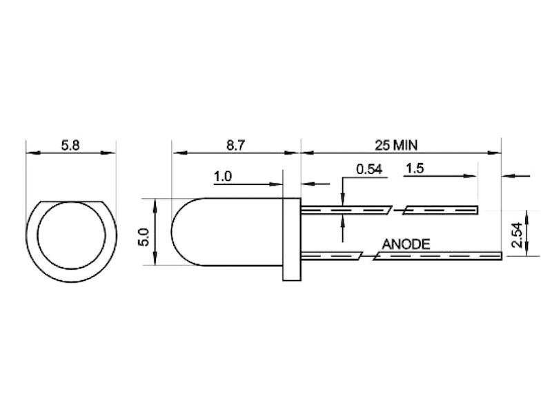 HuiYuan Opto-Electronic 5 mm Fotodiode schwarz 15 / 15 us Silikon-1