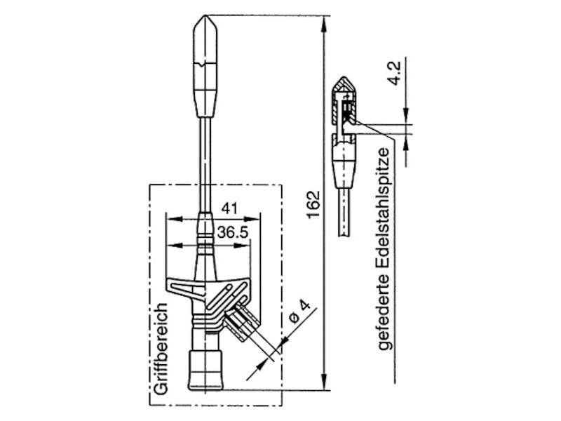HIRSCHMANN Test & Measurement KLEPS 2700 Klemm-Prüfspitze rot-1