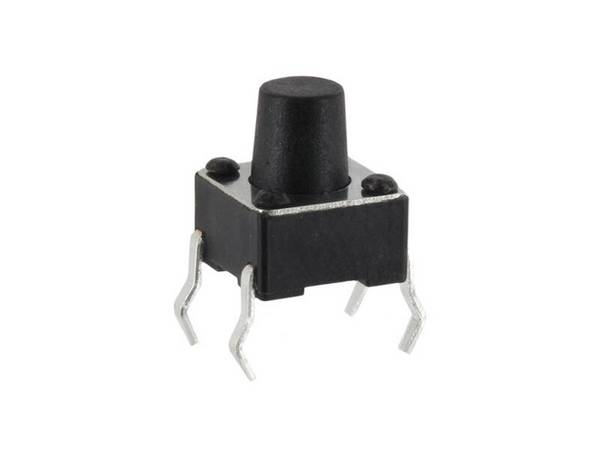 econ connect Leiterplattentaster 6,0 x 6,0 x 7,5 mm Snap-In print liegend Schließer 1 polig schwarz