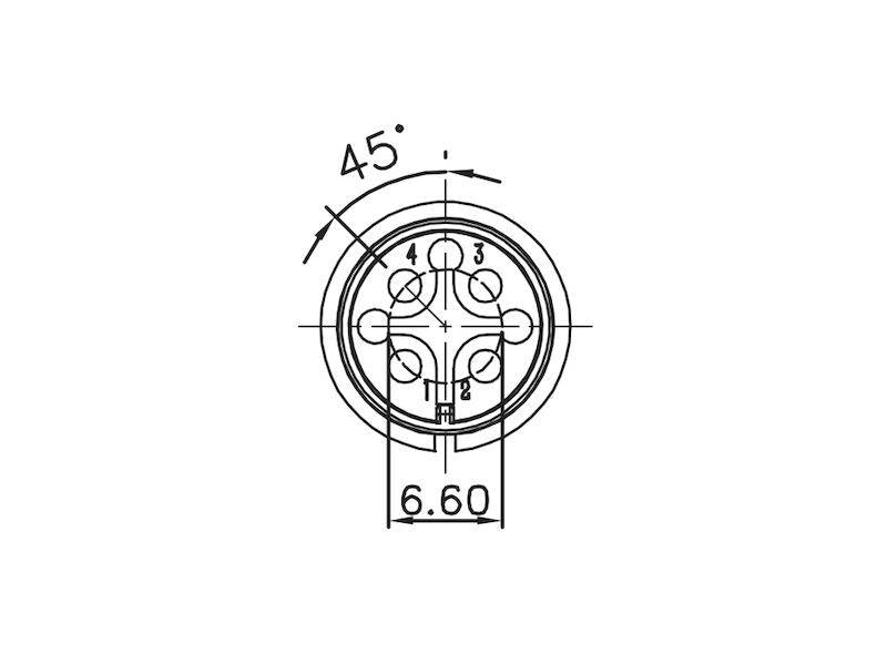 Lutronic Quicklock-Stecker Serie 2450 T09CBT, 4 polig Größe 16 IP67 gerade Ausführung mit Kunststoffgehäuse-1