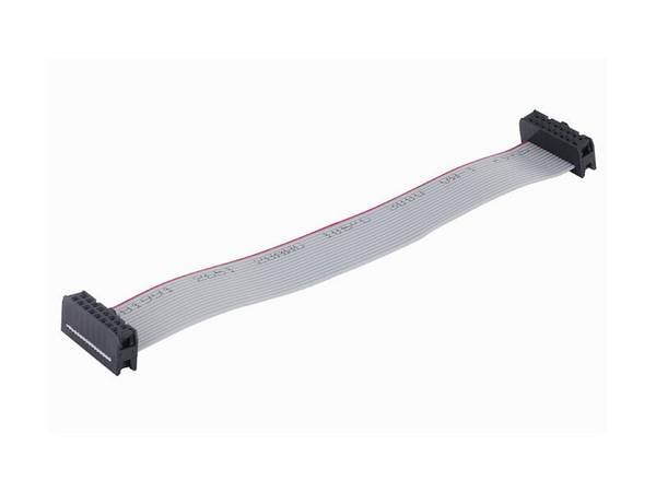 econ connect Flachbandkabel Rastermaß 1,27 mm konfektioniert mit IDC-Verbinder 16 polig schwarz 300 mm