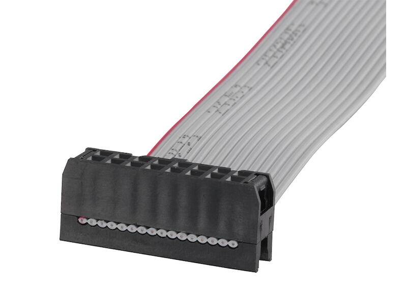 econ connect Flachbandkabel Rastermaß 1,27 mm konfektioniert mit IDC-Verbinder 16 polig schwarz 300 mm-1