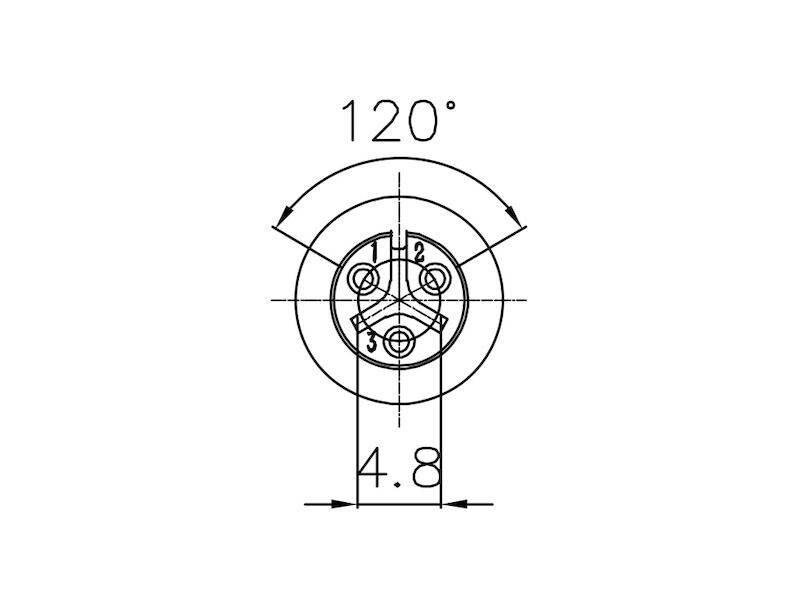 Lutronic Quicklock-Kupplung Serie 2340 T06CBA, 3 polig Größe 12 IP67 gerade Ausführung mit Kunststoffgehäuse-1