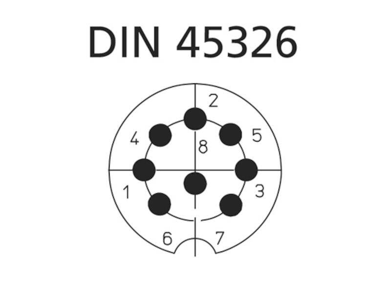 Lumberg Connect DIN-Stecker 8 polig, gerade, geschirmt, mit Metallgehäuse, Knickschutz und Lötanschlüssen-1