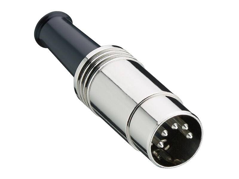 Lumberg Connect DIN-Stecker 8 polig, gerade, geschirmt, mit Metallgehäuse, Knickschutz und Lötanschlüssen-0