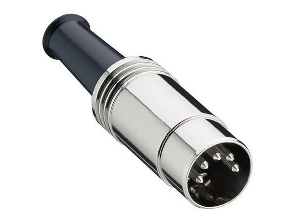 Lumberg Connect DIN-Stecker 8 polig, gerade, geschirmt, mit Metallgehäuse, Knickschutz und Lötanschlüssen