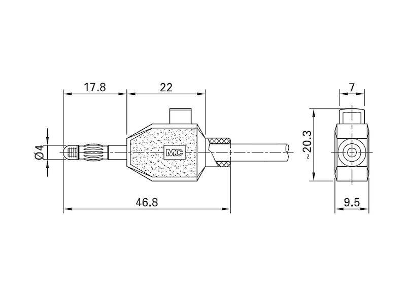 Stäubli KLS4 SCHWARZ Büschelstecker Stecker, gerade Stift-Ø: 4 mm Schwarz 1 St.-4