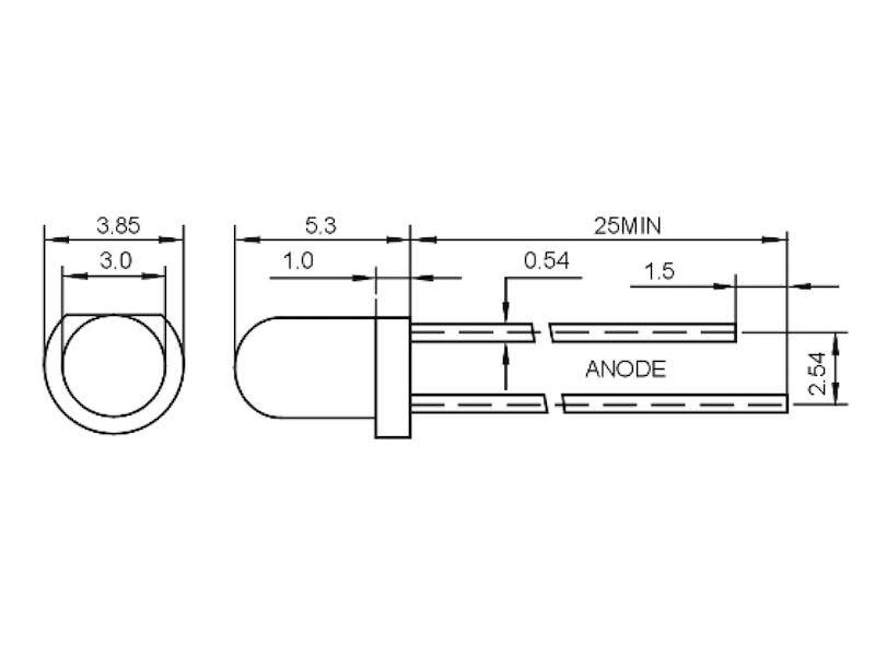 HuiYuan Opto-Electronic LED 3 mm Infrarot klar 7-20 mW/sr 940 nm 30 °-1