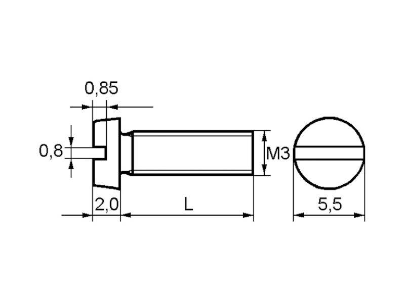 WÜRTH 100x Zylinderschraube mit Schlitz M3 6 mm Kunststoff natur-1