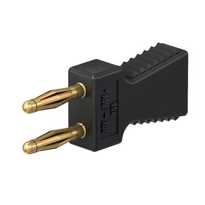 Stäubli KS2-6L/A Verbindungsstecker isoliert, Steckweite 6 mm, schwarz, vergoldet-0
