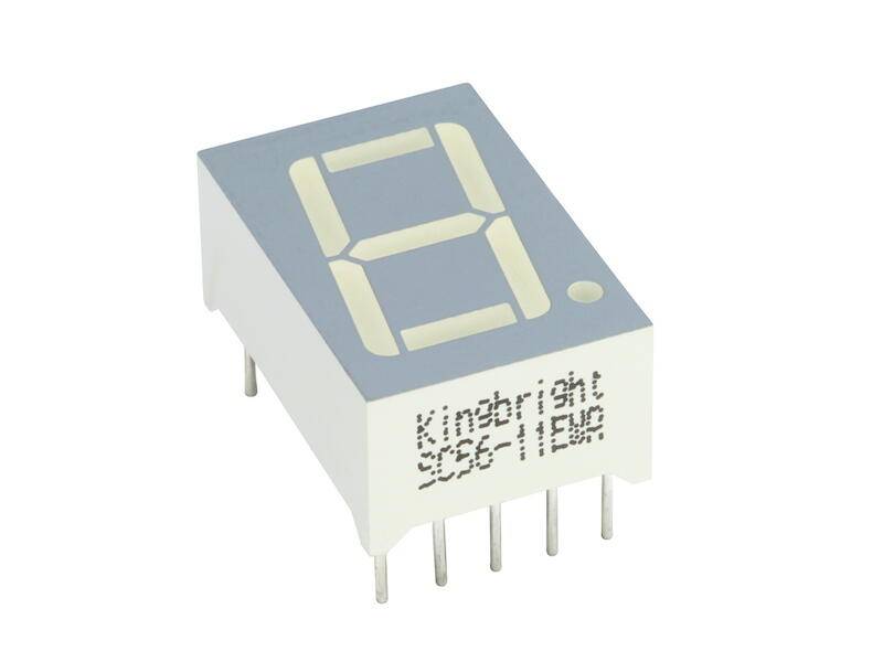Kingbright 7-Segment-Anzeige gemeinsame Anode grün 568 nm 11 mcd-0