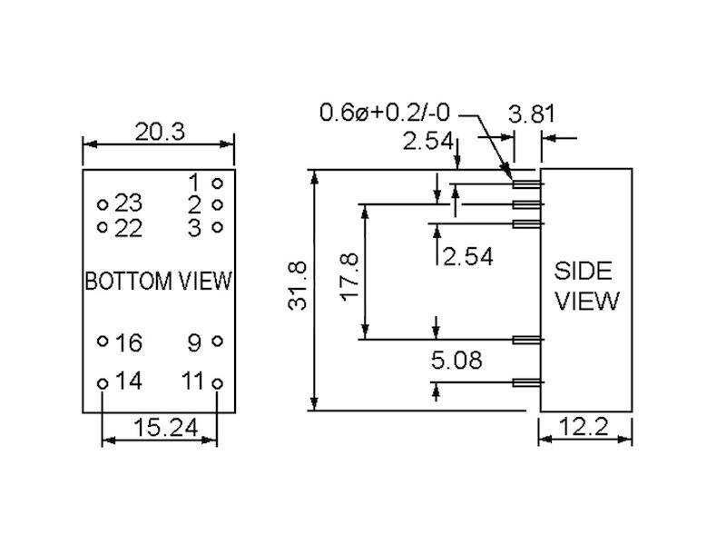Mean Well DC/DC Wandler Serie SCW12 DIP24 12 V 1000 mA 12 W-2