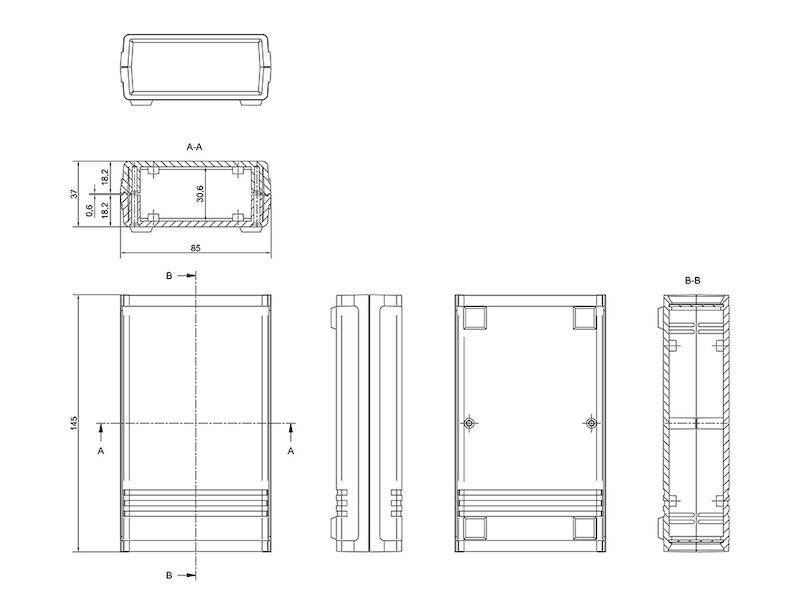 TEKO Gehäuse Front Panel Designer 145 x 85 x 37 mm Kunststoff hellgrau-1