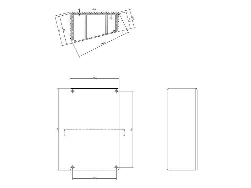 TEKO Gehäuse Pult Europult P 216 x 130 x 80,5 mm Kunststoff hellgrau-1