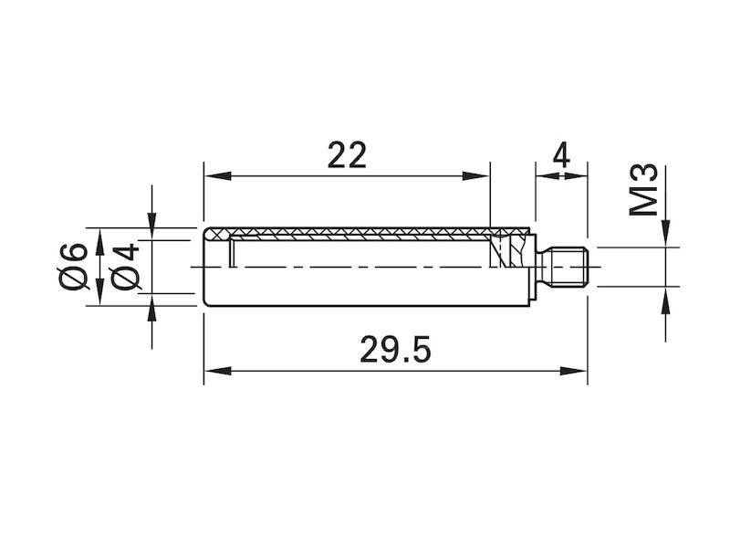 Stäubli B4-E-M3-I Buchse 4 mm gelb mit Außengewinde M3-1
