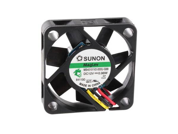 SUNON Lüfter Gleitlager 12 V 40 x 40 x 10 mm mit Litze AWG26 schwarz