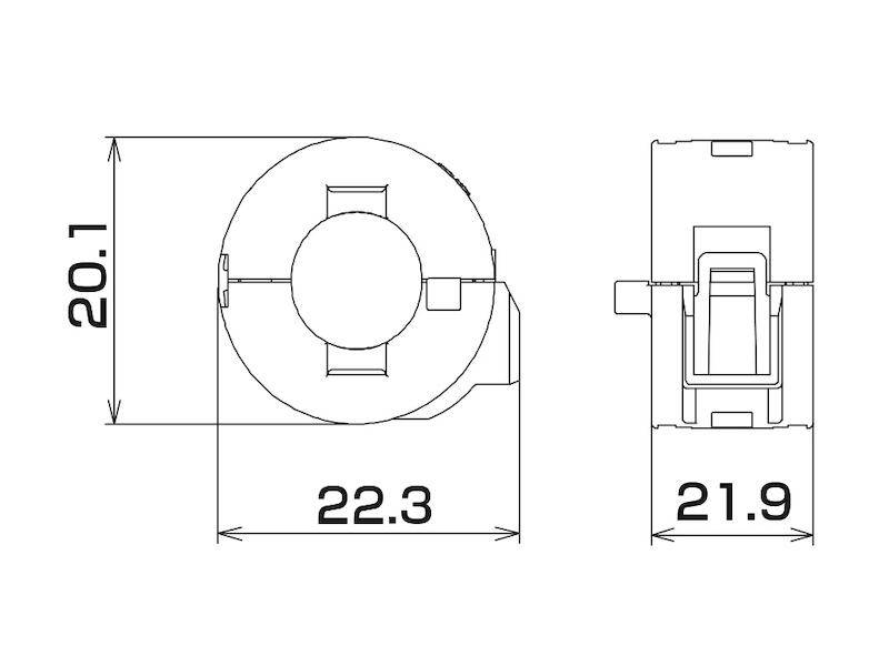 KGS KITAGAWA Klappferrit GTFC hellgrau Kabel-Ø max. 7,2 mm 55 Ω-1
