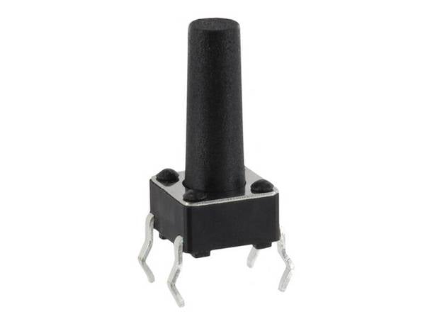 econ connect Leiterplattentaster 6,0 x 6,0 x 13,0 mm Snap-In print liegend Schließer 1 polig schwarz