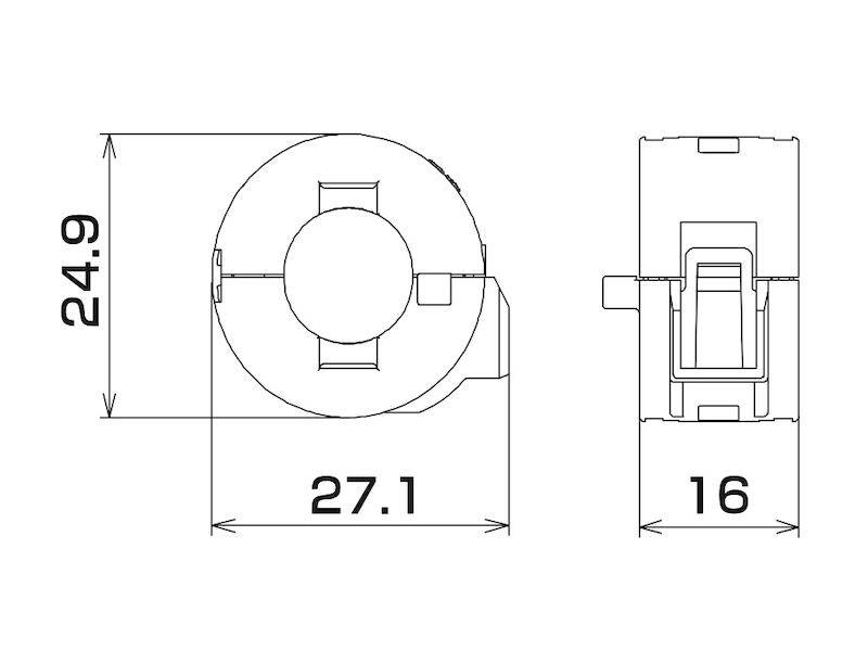 KGS KITAGAWA Klappferrit GTFC hellgrau Kabel-Ø max. 8,5 mm 40 Ω-1