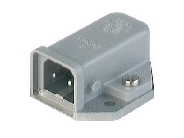 HIRSCHMANN STASAP 2 Aufbaustecker 2 polig grau mit Flansch