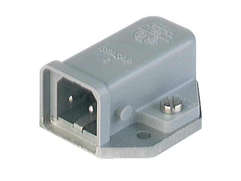 HIRSCHMANN STASAP 2 Aufbaustecker 2 polig grau mit Flansch-0