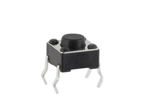 econ connect Leiterplattentaster 6,0 x 6,0 x 4,5 mm Snap-In print liegend Schließer 1 polig schwarz