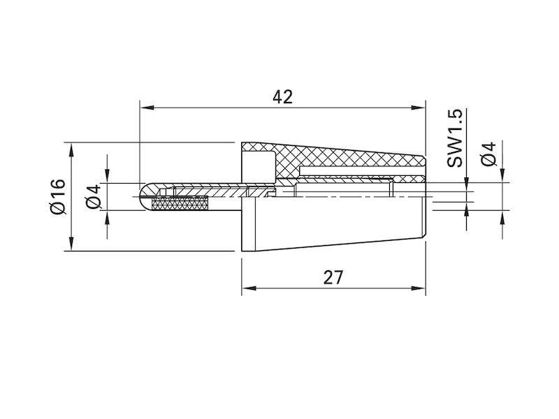 Stäubli A-SLK4 Adapter blau 4 mm Stecker vergoldet auf 4 mm Buchse zum Festschrauben-1